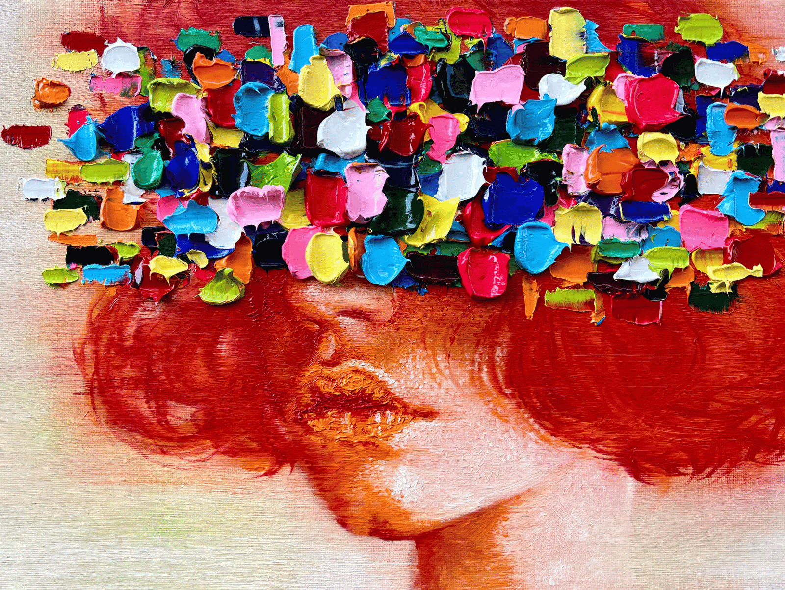 coloring paint over portrait