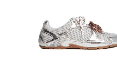 Silver Tumbled Metallic/Mesh
