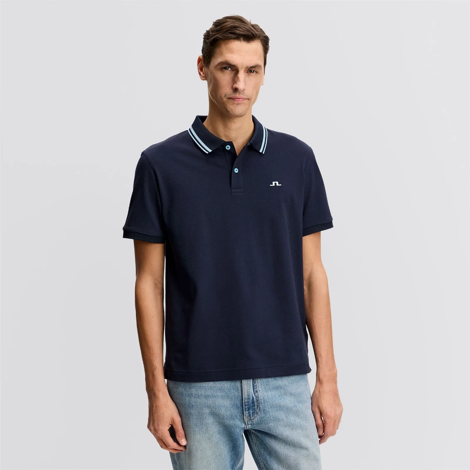 Image of J.Lindeberg Joey Tipping Jacquard Rib Polo