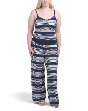 Tank And Foldover Yoga Pants Set For Women, Spandex/Cotton/Polyester