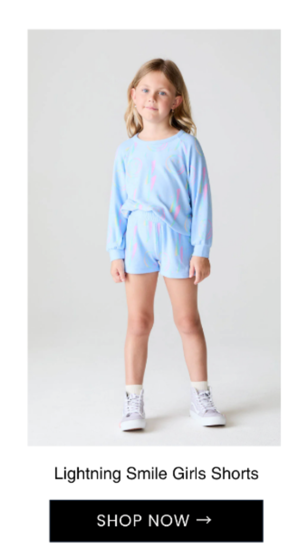 Lightning Smile Girls Shorts
