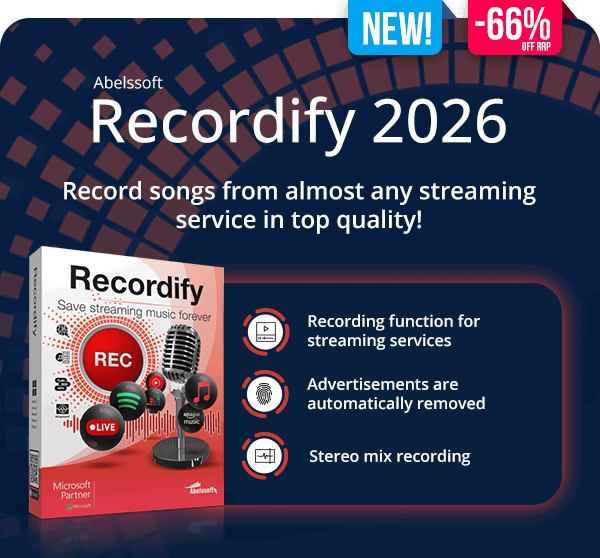 Abelssoft Recordify - Download and save music from the internet correctly named