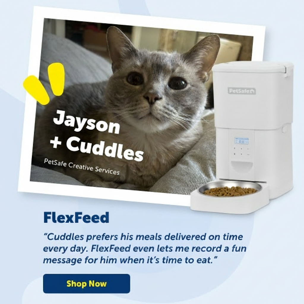 Shop Jayson & Cuddles' pick - FlexFeed automatic pet feeder