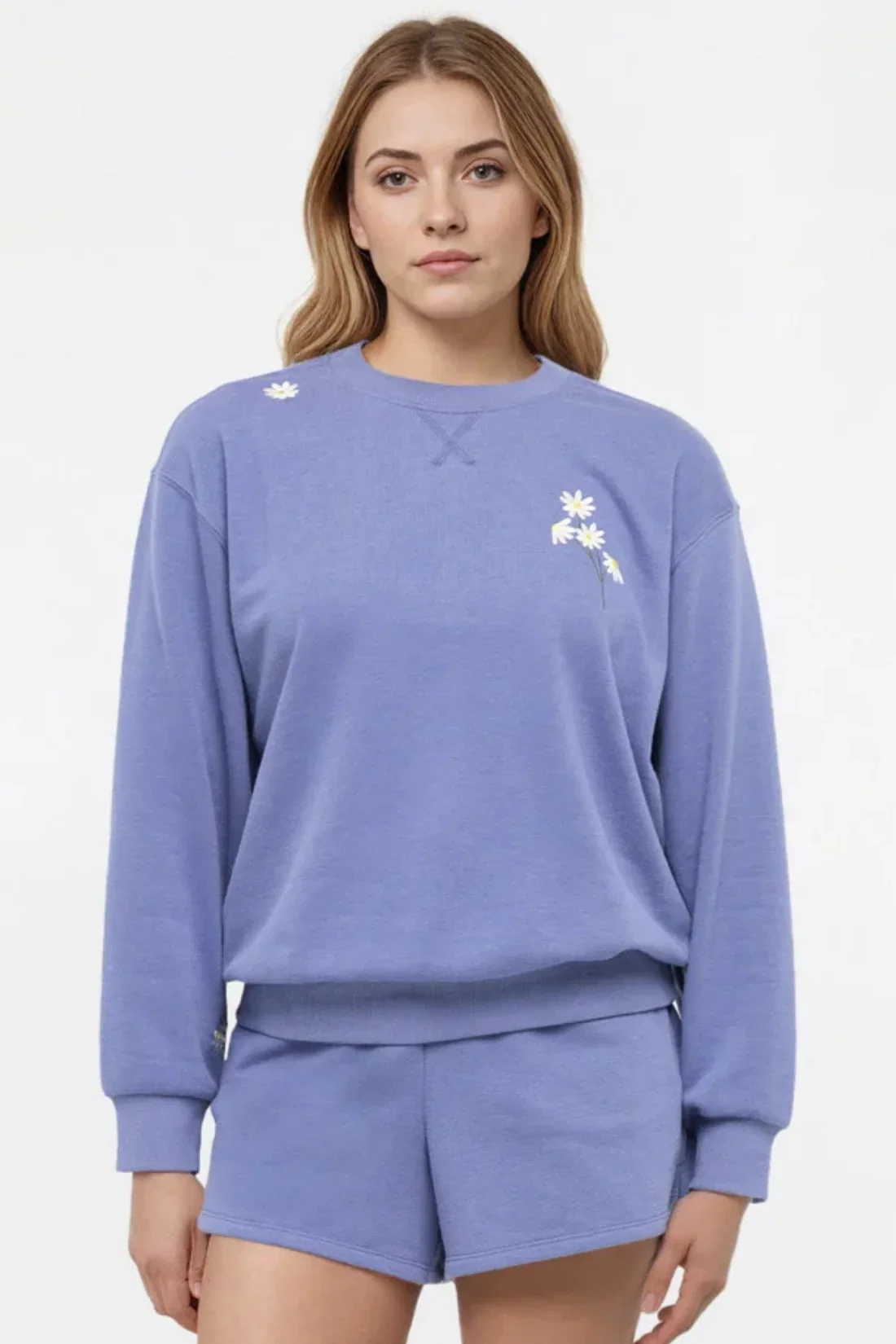 Image of Daisies Alex Sweatshirt | Gray Blue