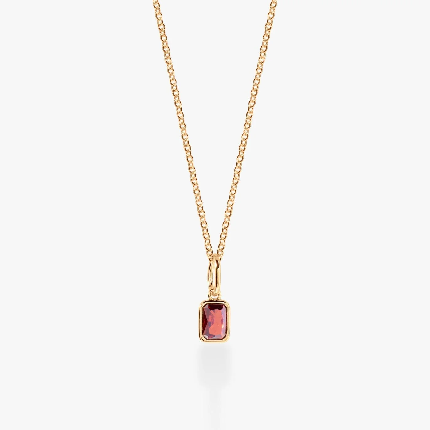 Image of Baguette Birthstone Charm Necklace
