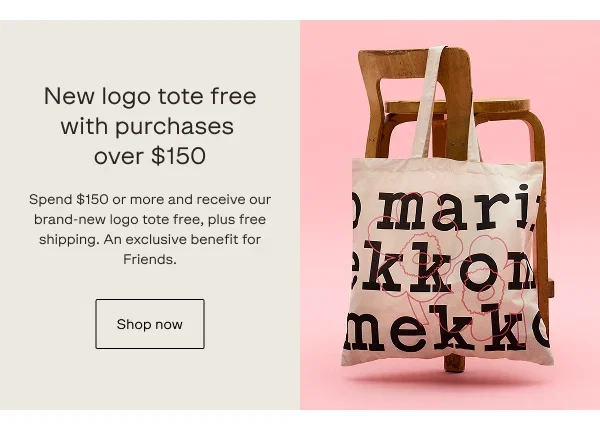 New logo tote free with purchases over $150