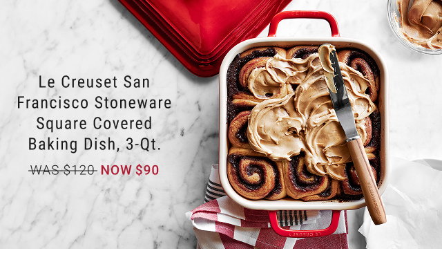 Le Creuset San Francisco Stoneware Square Covered Baking Dish, 3-Qt. - WAS $120 - NOW $90