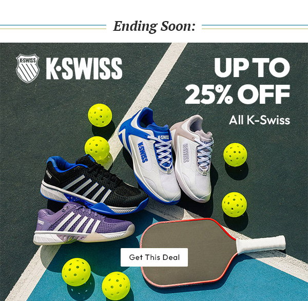 Ending Soon: K-Swiss | Up to 25% Off All K-Swiss | Get This Deal