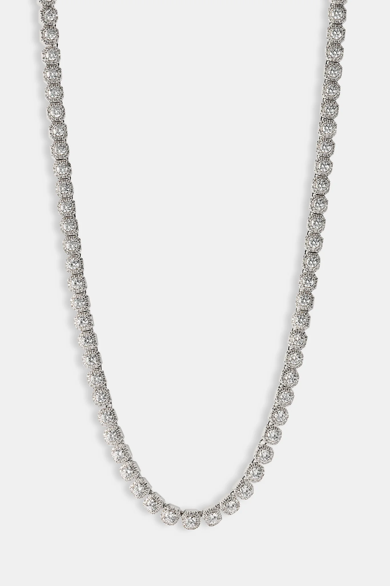 Image of Clustered Tennis Chain - 7mm - White