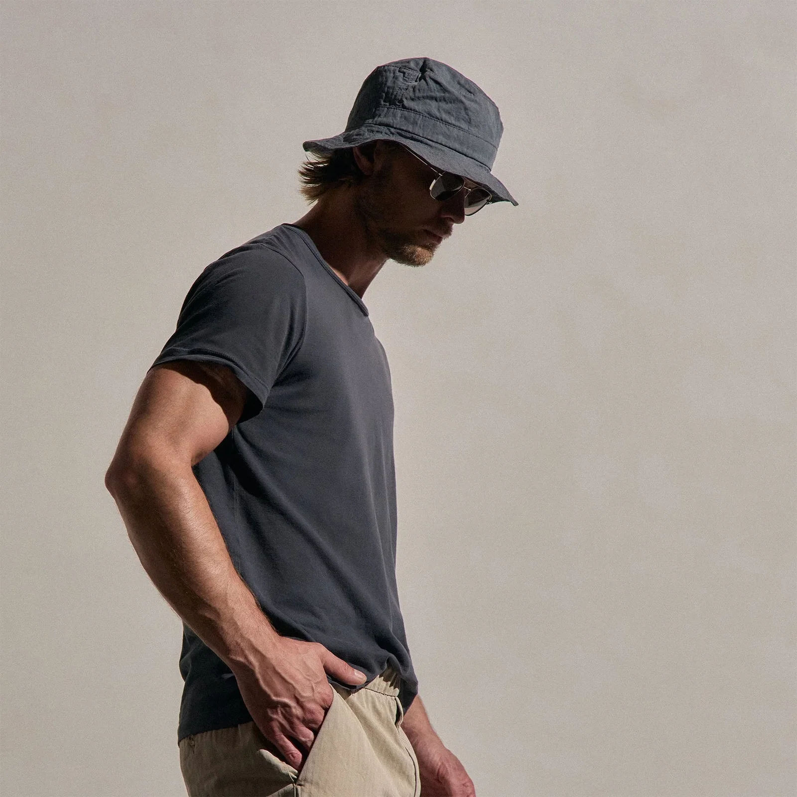 Image of Short Sleeve Crew Neck - Blue Noir Pigment