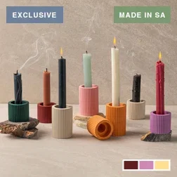 Alkaline Medium Ribbed Candle Holder