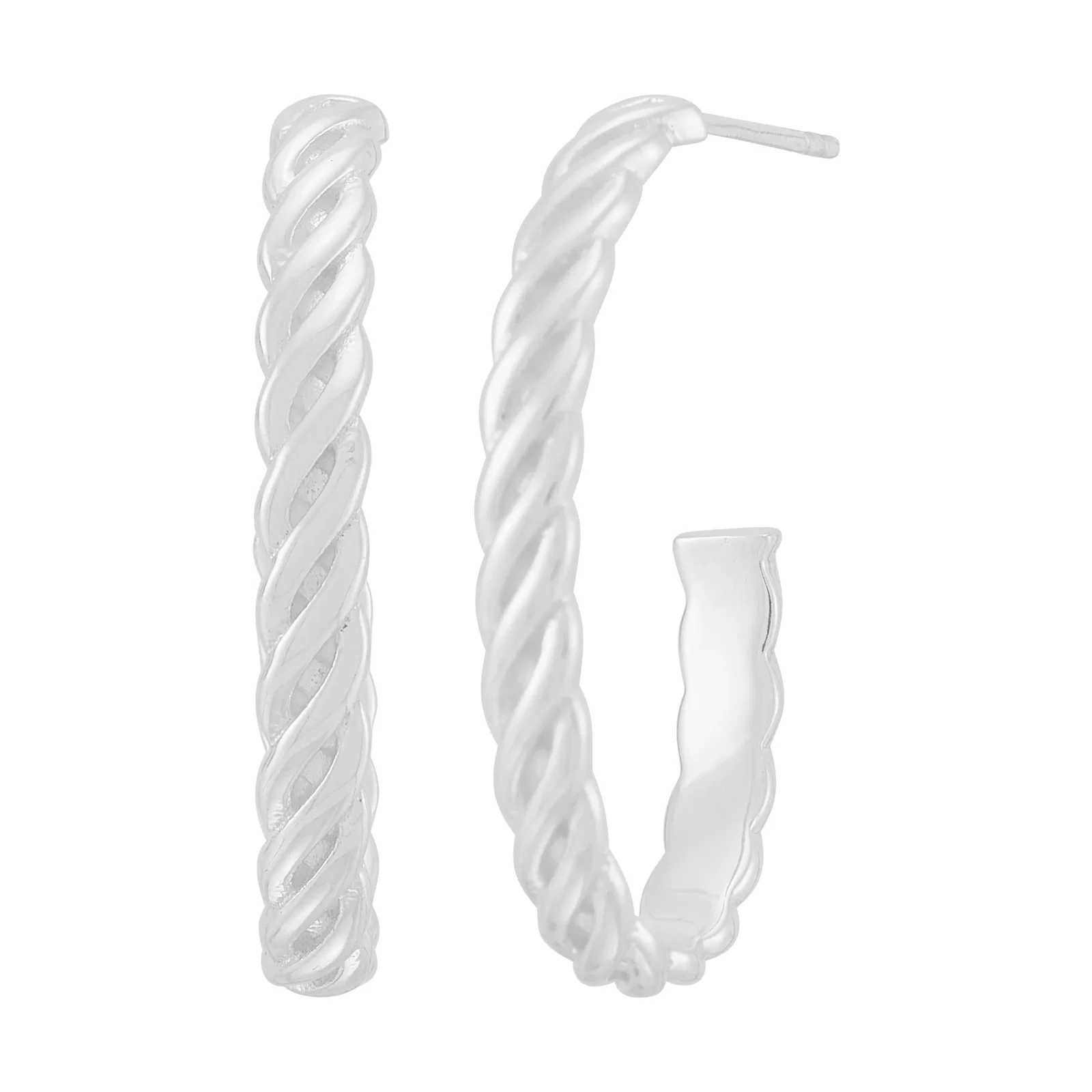 Braided Twist Hoop Earrings
