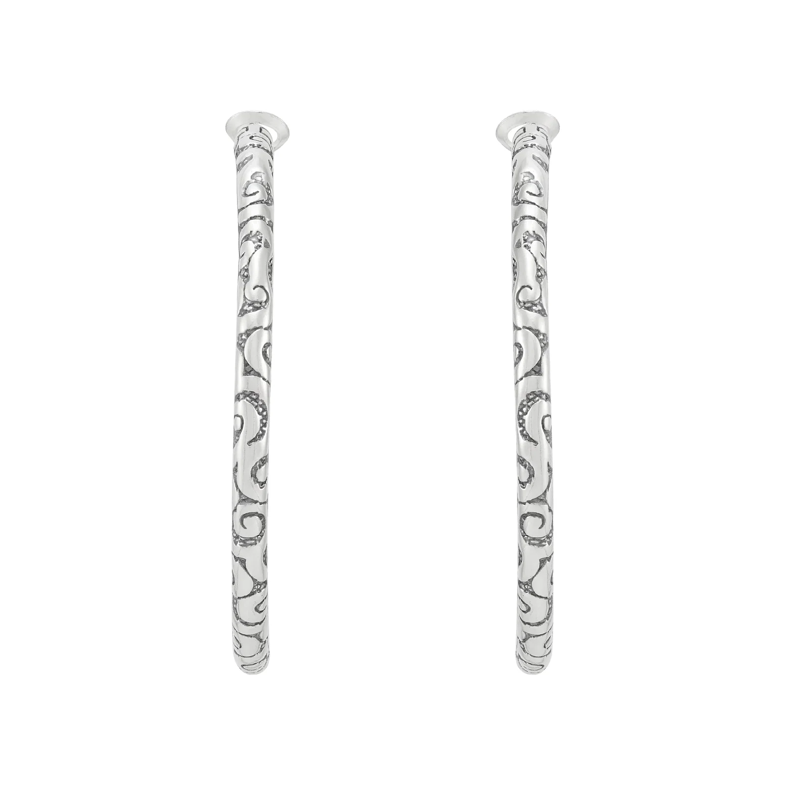 Silver Pailsley Hoop Earrings