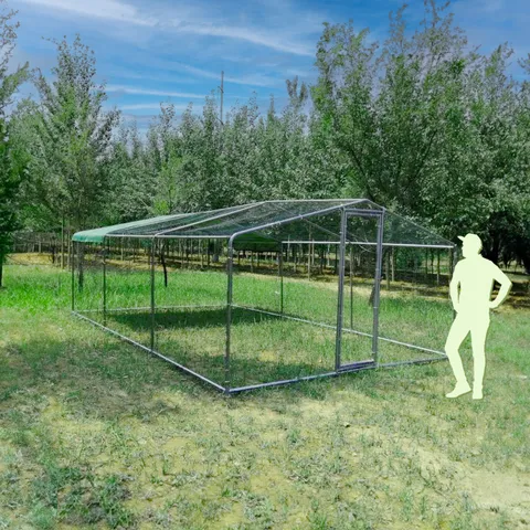 Volière poule - Enclos lapin et chat - 18m² 6x3x2,25m - Ø38mm Acier Galvanisé