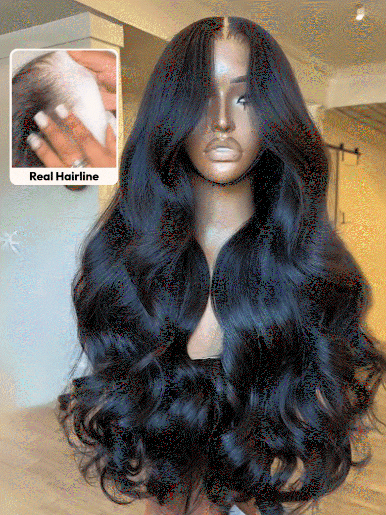 UNice 13x4 HD Lace Bye-Bye Slipβ’ Body Wave Wig β 100% Human Hair Glueless Pull & Go Fit Ear-to-Ear With Flexi-Fit Drawstring