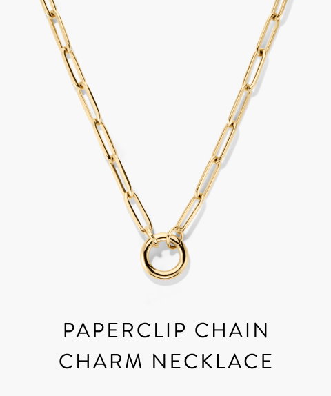 Paperclip Chain Charm Necklace.