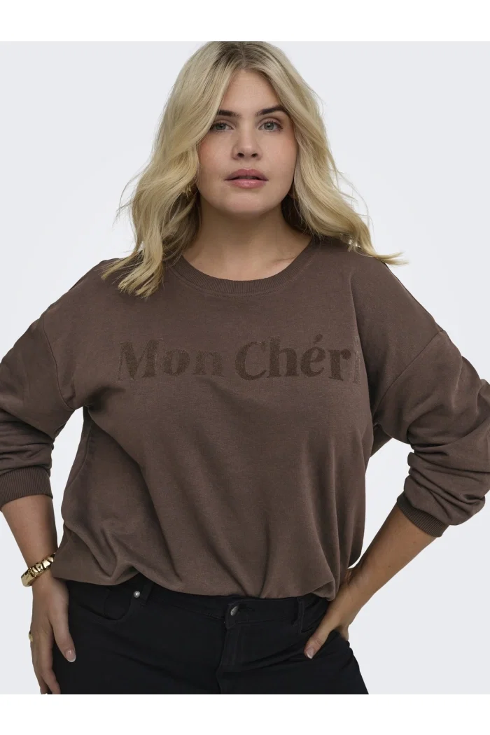 Carmakoma CARVIOLETTA L/S O-NECK PRINT SWEAT : coffee bean/mon ch*ri
