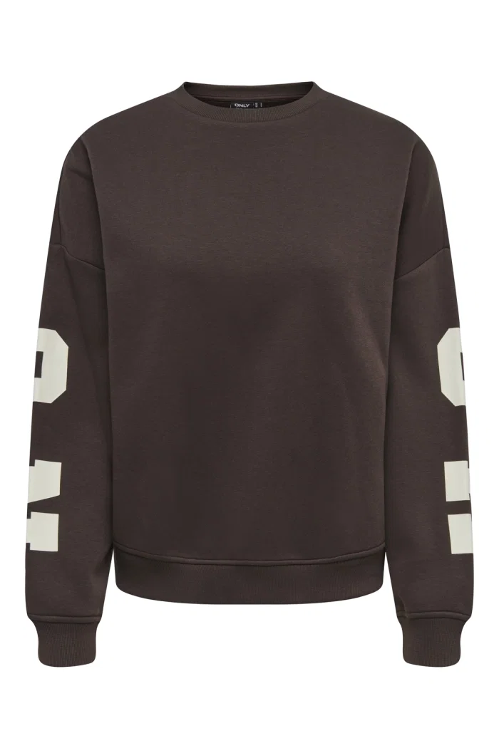 Carmakoma CARSWEAT L/S BACK/SLEEVE PRINT SWT coffee bean/birch houston print