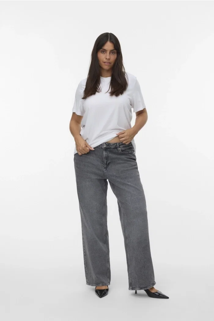 Vero Moda VMCTESSA HR WIDE J RA206 GA CUR NOO: medium grey denim