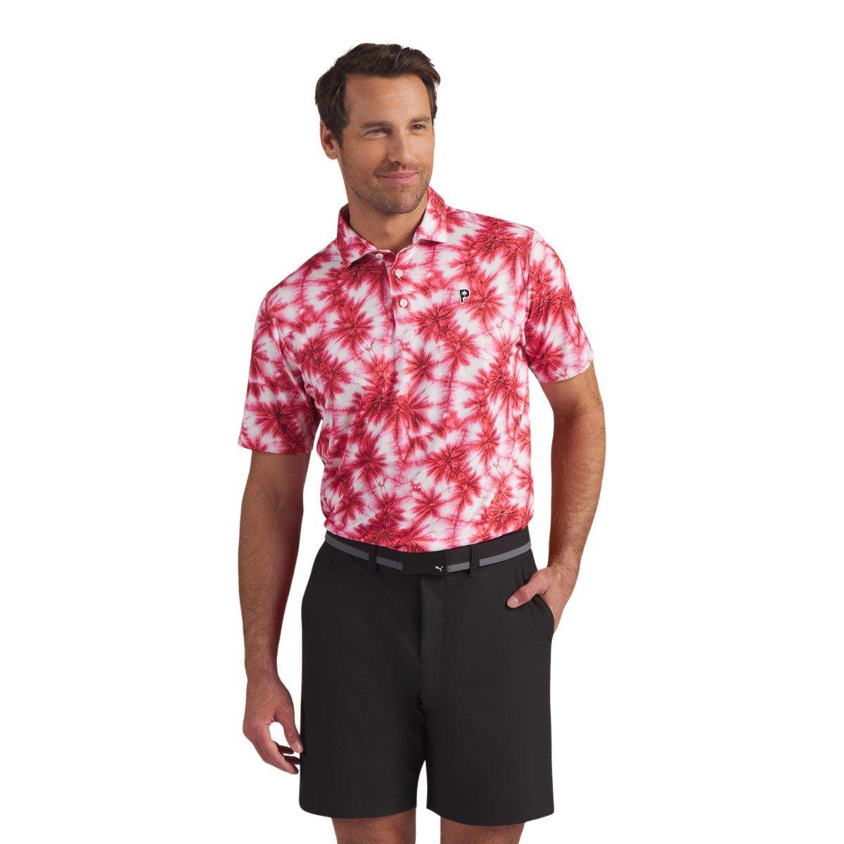PUMA Men's X Palm Tree Crew Palm Golf Polo Shirt