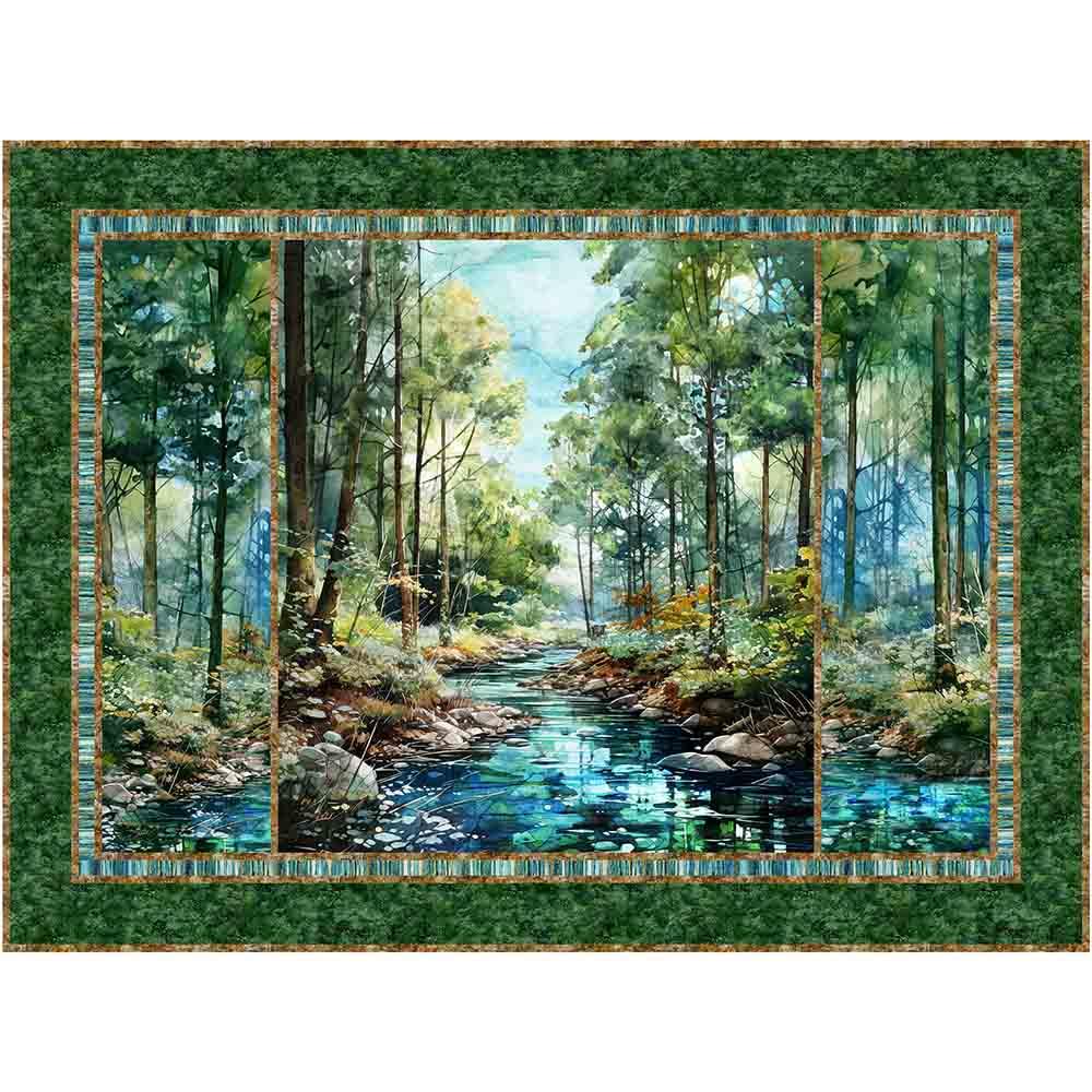 Image of Serenity Springs - Tourmaline & Thyme Quilts - Deborah Edwards & Melanie Samra- Northcott Fabrics - Panel Quilt Kit