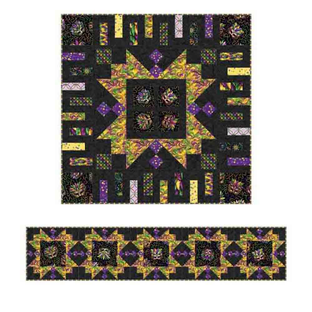 Image of Mardi Party - Jean Nolte - Patrick Lose - Northcott Fabrics - Quilt and Runner Combo Kit