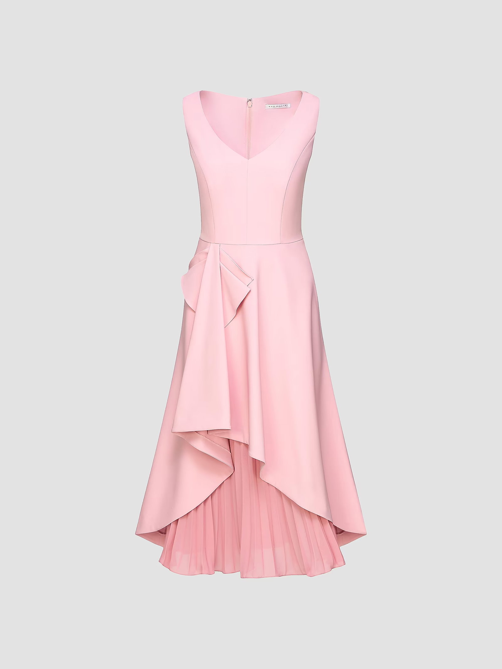 Kay Unger Begonia Ruffled A-Line Midi-Dress