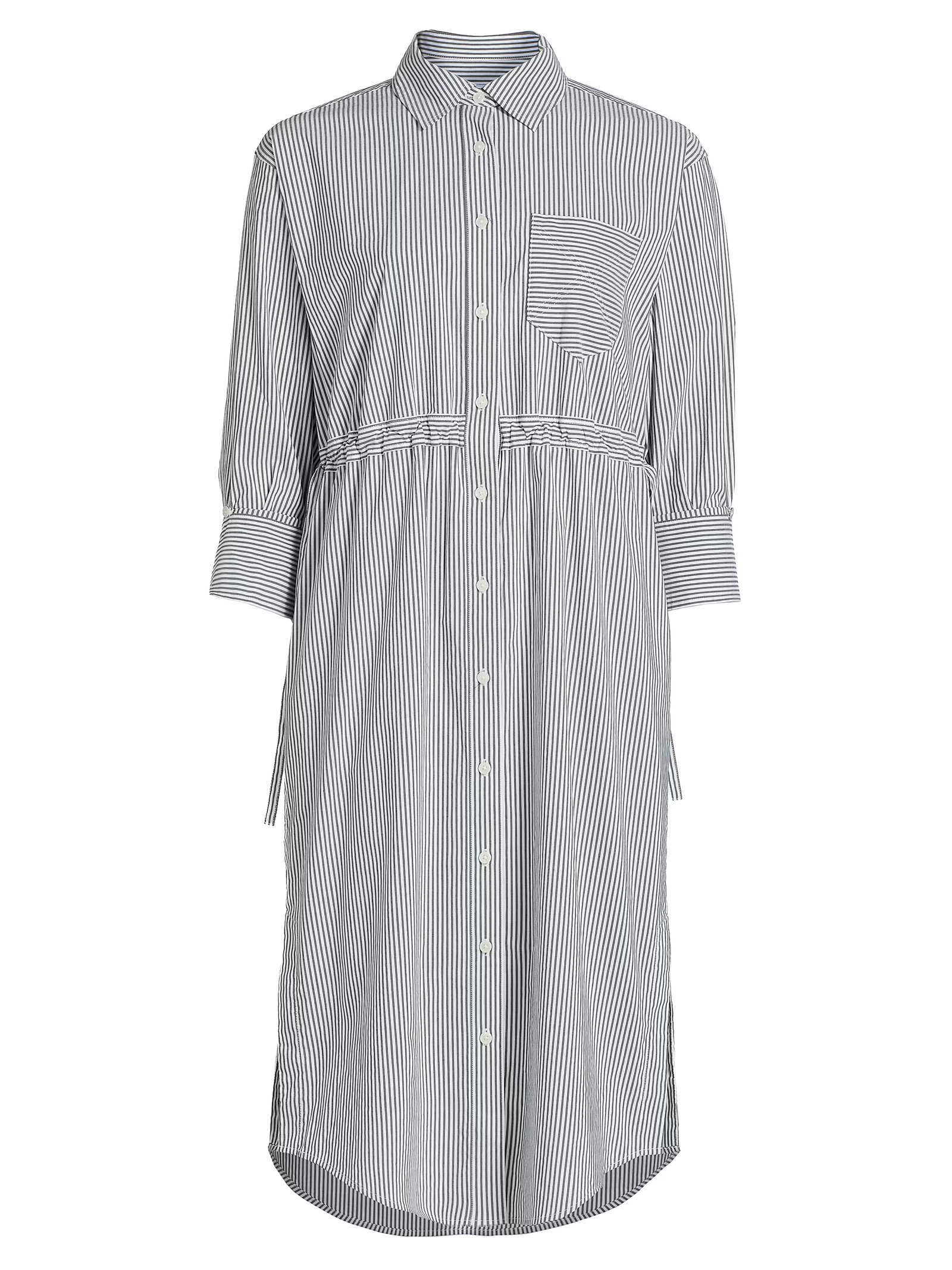 Derek Lam 10 Crosby Annalisa Striped Cotton-Blend Shirtdress
