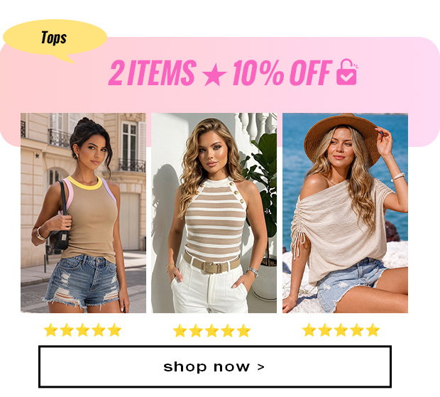 tops  2 Items ★ 10% OFF [ Unlocked ]