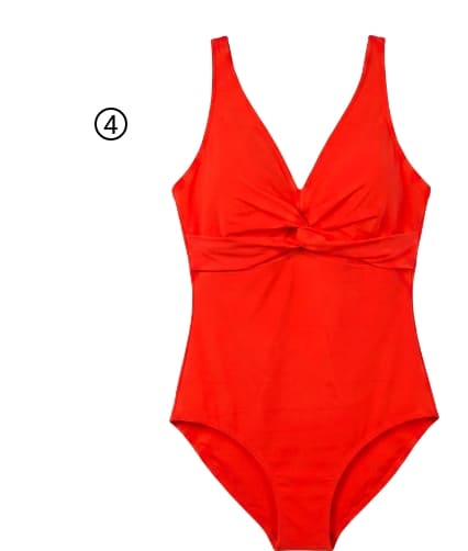 Maillot de bain 1 pièce détail twisté Orange vif