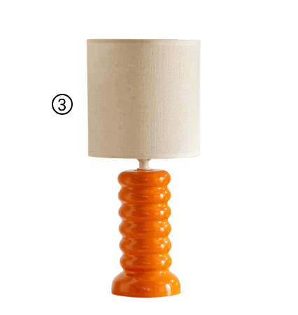 Lampe avec pied céramique ondulé