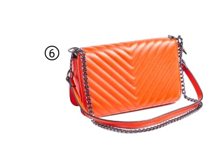 Sac pochette matelassé surpiqûres chevrons Orange