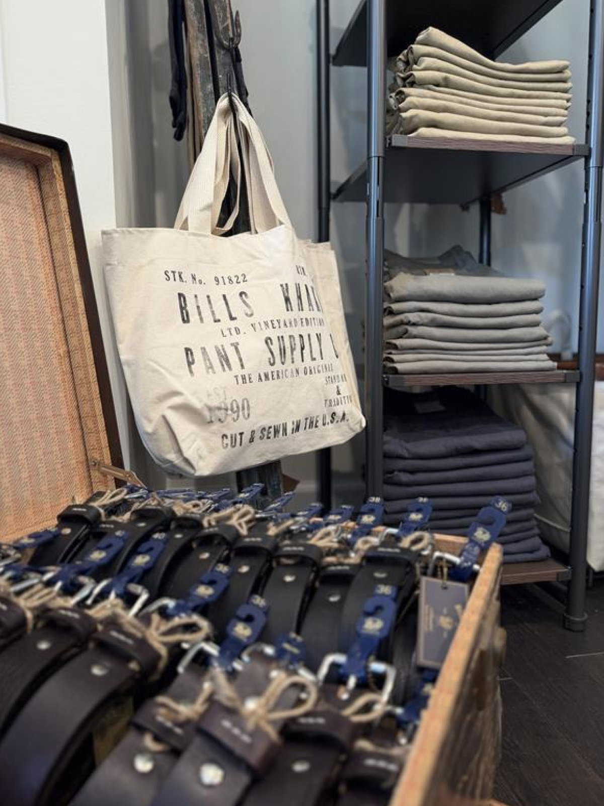 A photo of the new Bills Khakis store window on the Vineyard in Edgartown Massachusetts