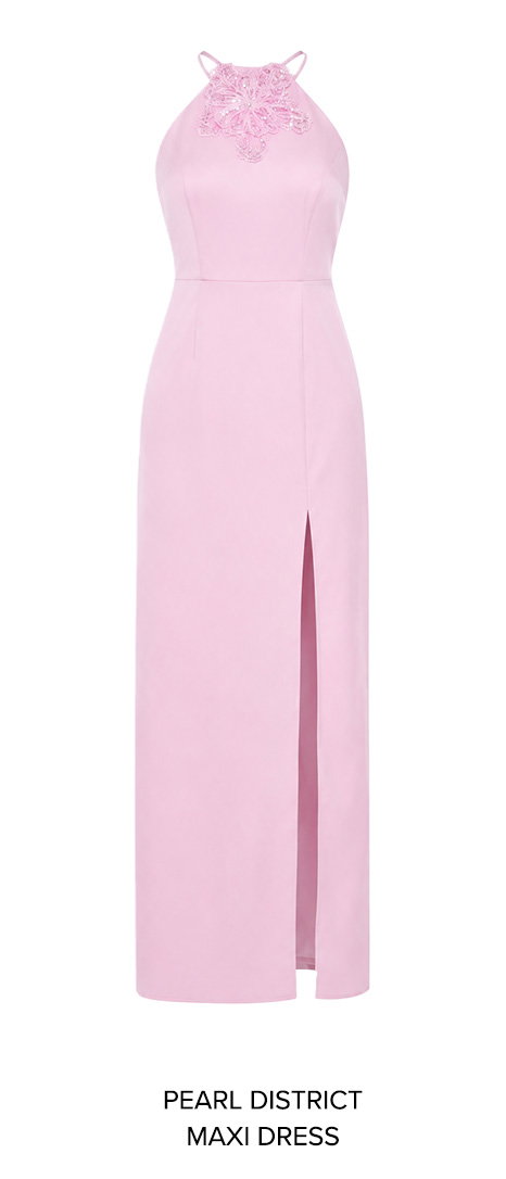 Pearl District Satin Maxi Dress Pink