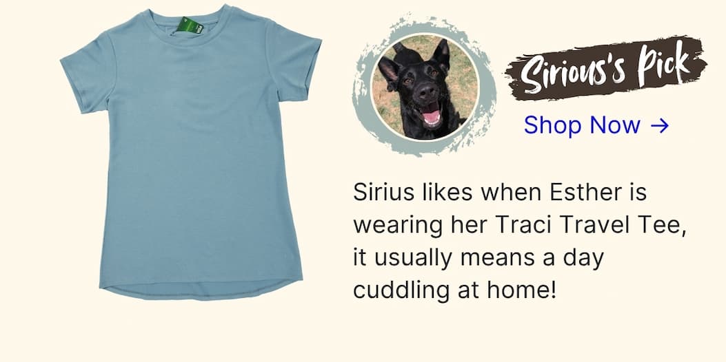 Dog Days of Summer Sale - 20% off the Traci Travel Tee with code SIRIUS26