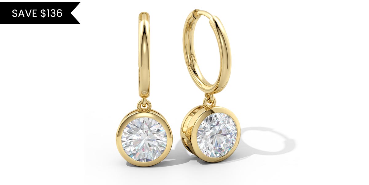 Lab Diamond Hoop Drop Earrings