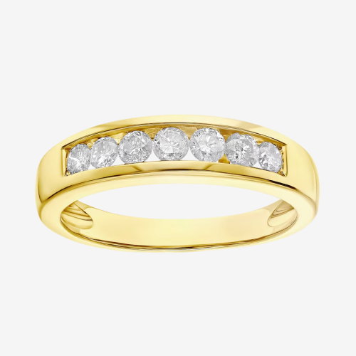 9ct Yellow Gold Channel Set Eternity 0.50ct Diamond Ring