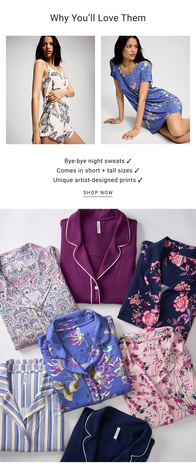 Why you’ll love them Bye-bye night sweats ✓Comes in short + tall sizes ✓Unique artist-designed prints ✓SHOP now