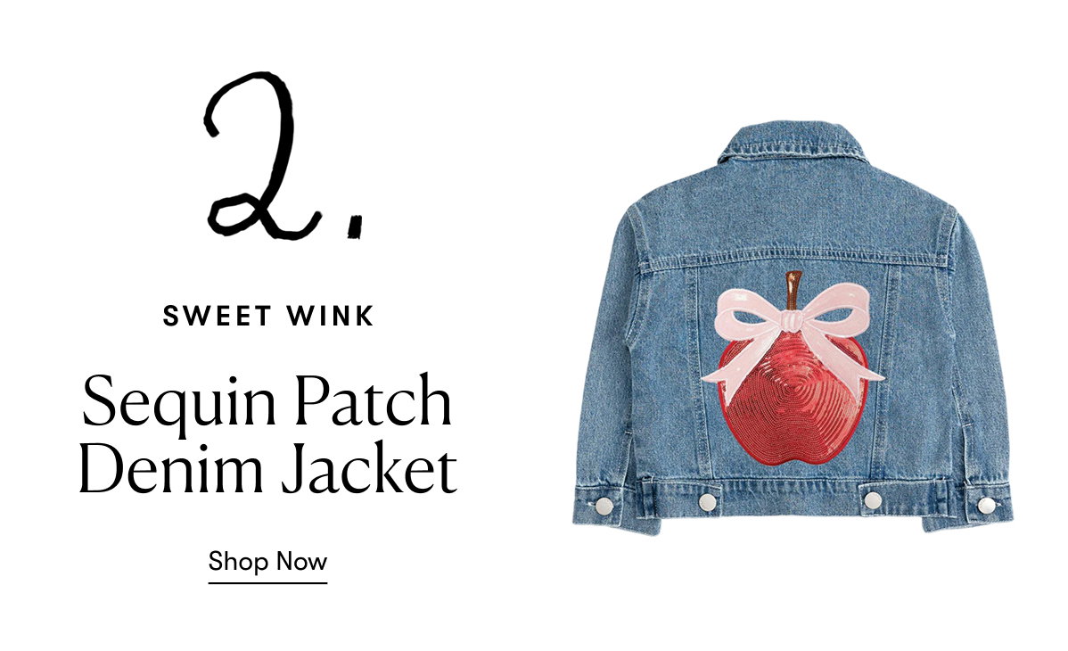 Sweet Wink: Sequin Patch Denim Jacket