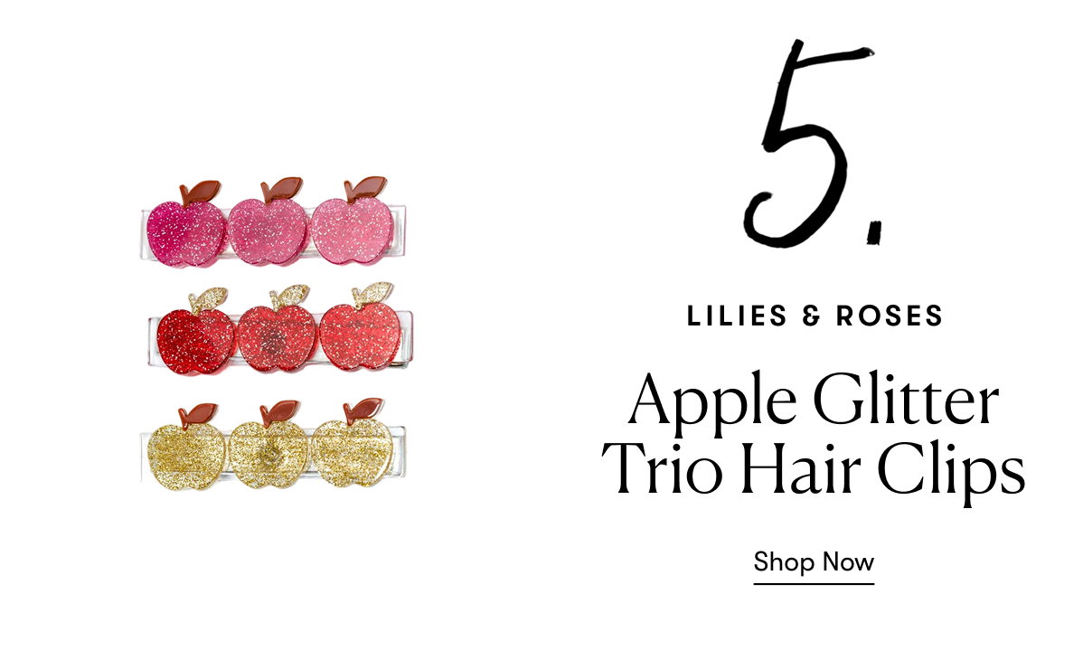 Lilies & Roses: Apple Glitter Trio Hair Clips