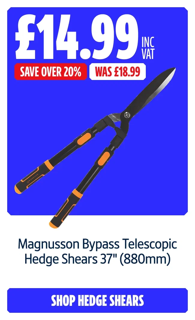 Save over 20% on Magnusson Bypass Telescopic Hedge Shears 37