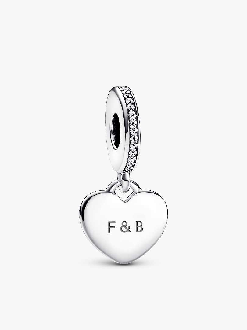 Engravable Heart Tag Dangle Charm