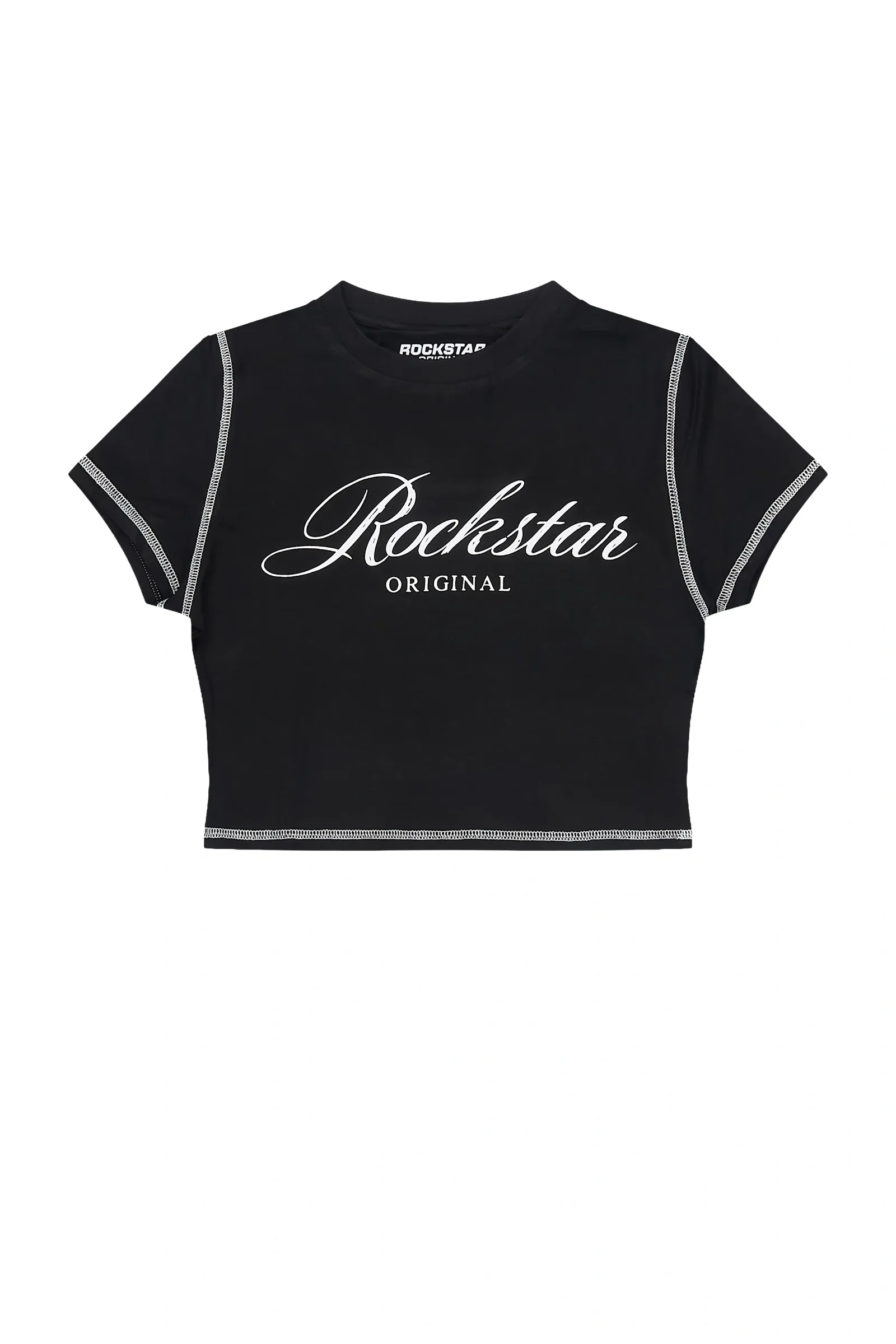 Image of Sharae Black/White Baby Tee Shirt