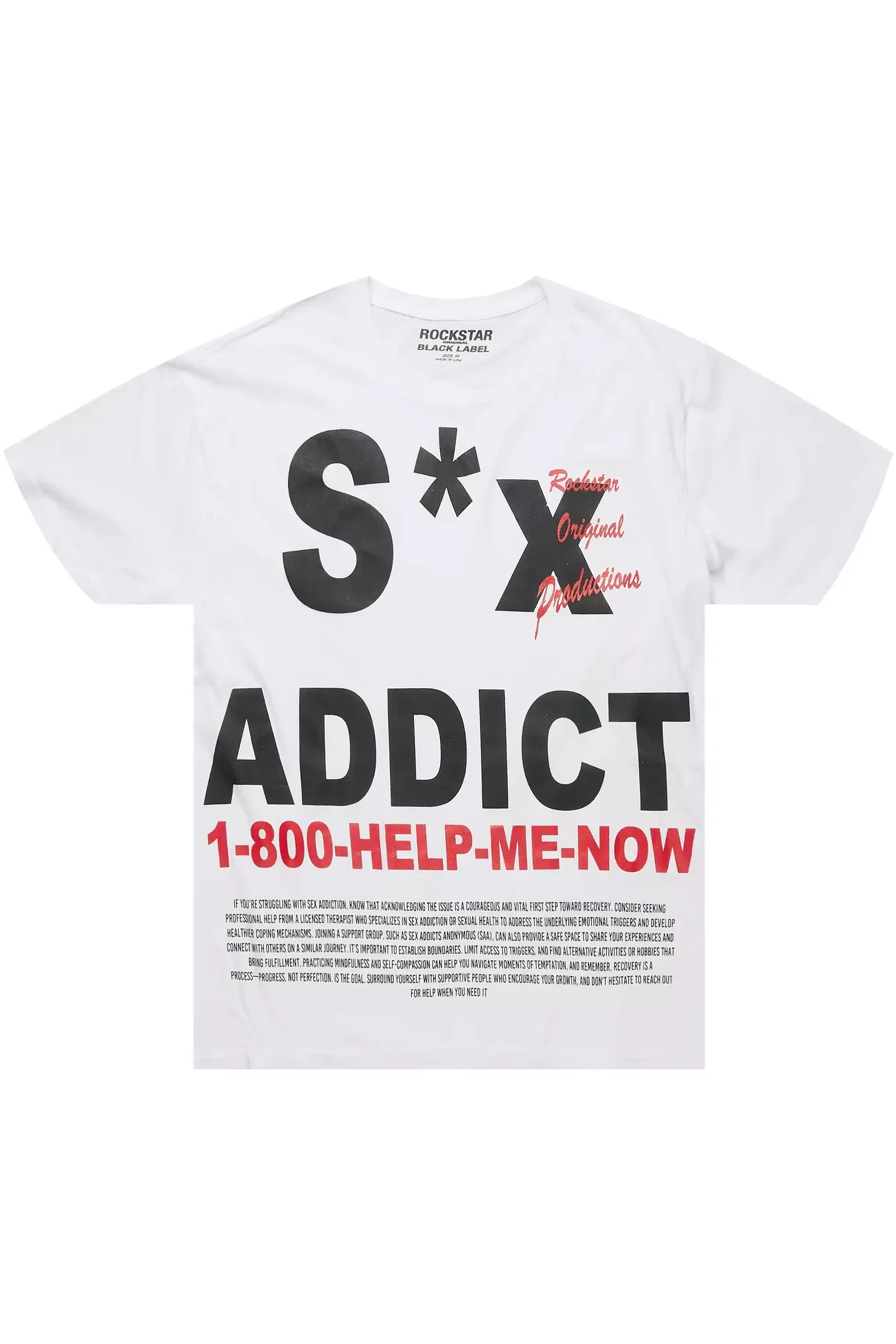Image of Addict White Graphic T-Shirt