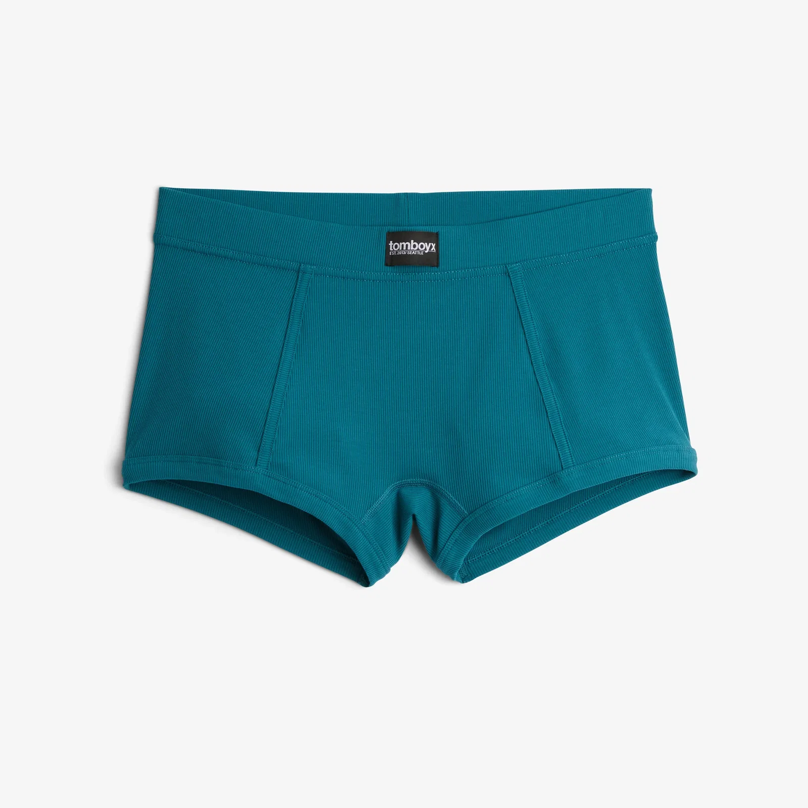 Image of Bamboo Rib Boy Shorts - Teal Time