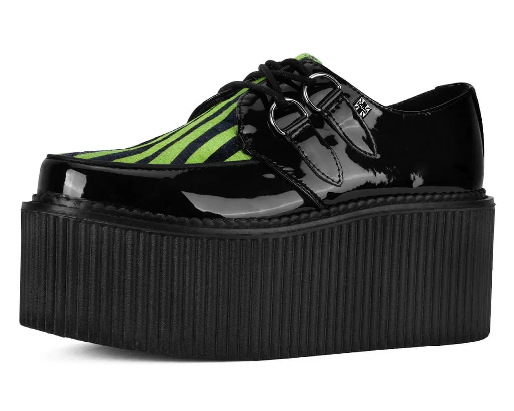 Image of Black Patent Green Zebra Hair Stratocreeper