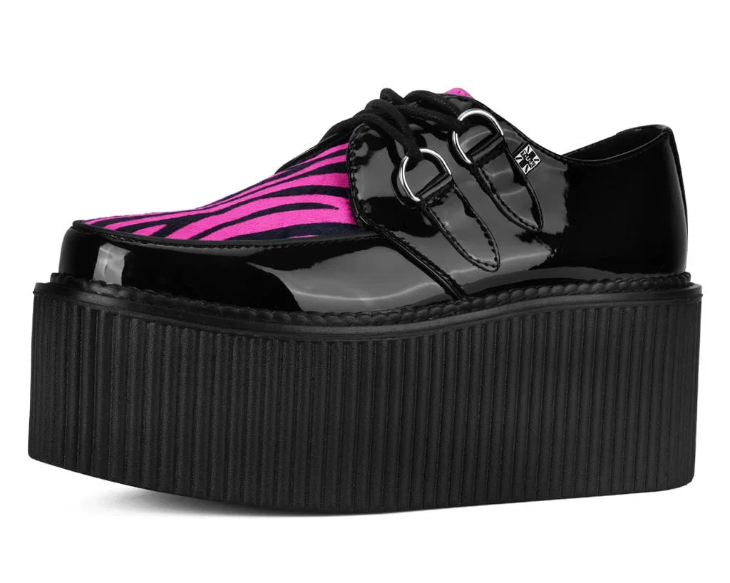 Image of Black Patent Pink Zebra Hair Stratocreeper