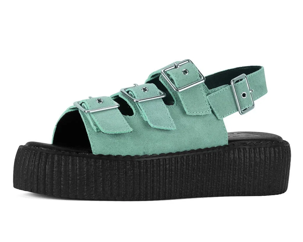 Image of Pale Blue Suede 3-Buckle Mondo Sandal