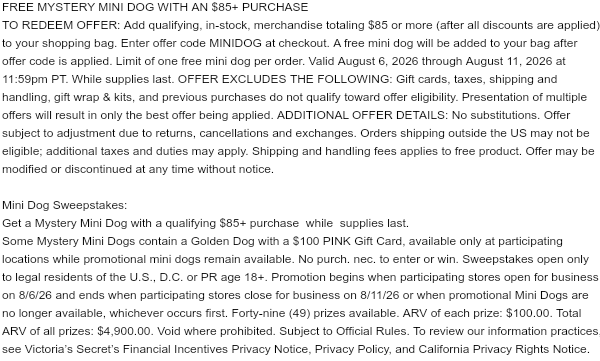 8.6 Mystery Mini Dog GWP w/ 85+ Purchase 