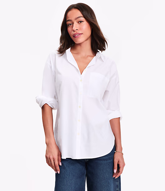 Cotton Blend Everyday Oversized Pocket Shirt